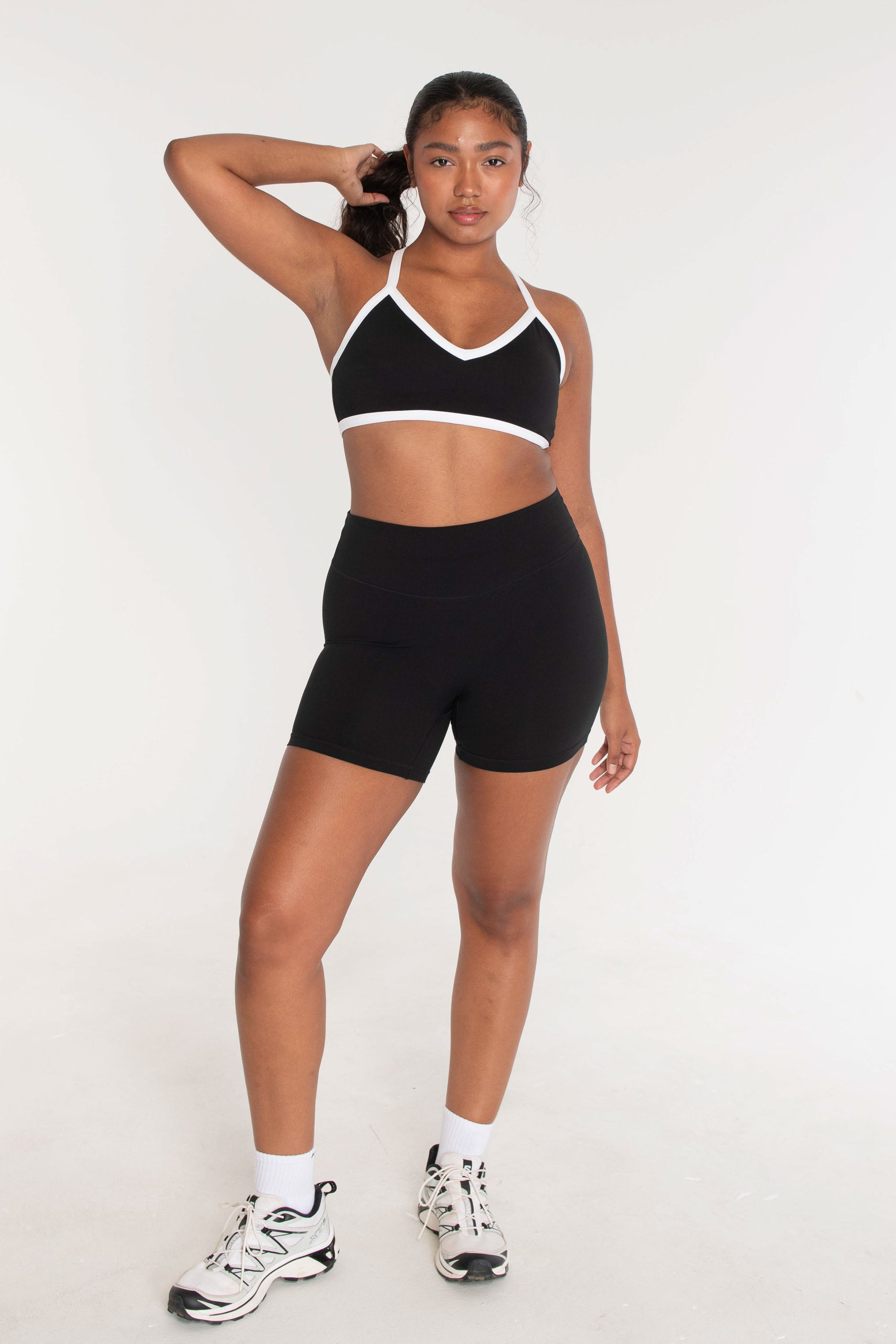 V Neck Bra   Black/White
