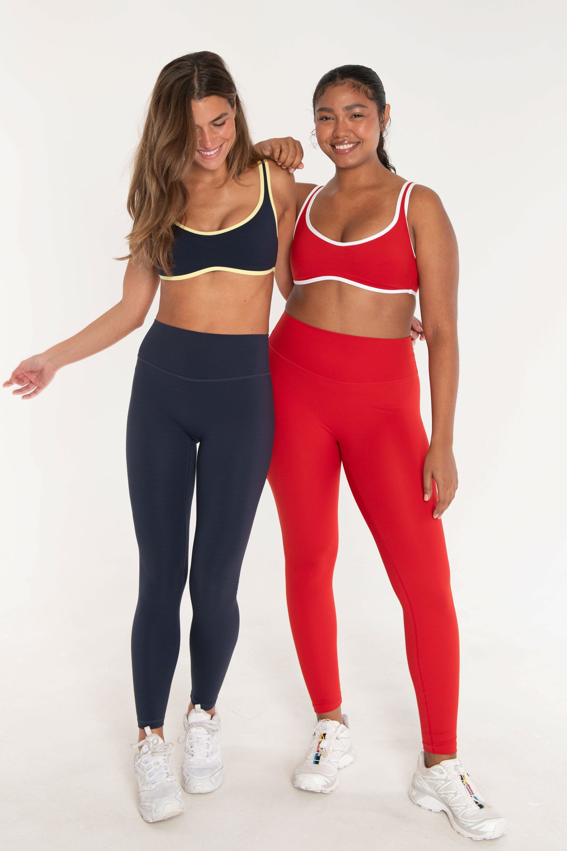 Curved Hem Bra   Cherry/White
