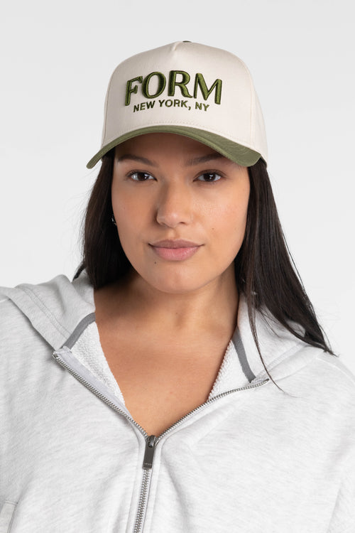 New York FORM Hat - Green/Cream