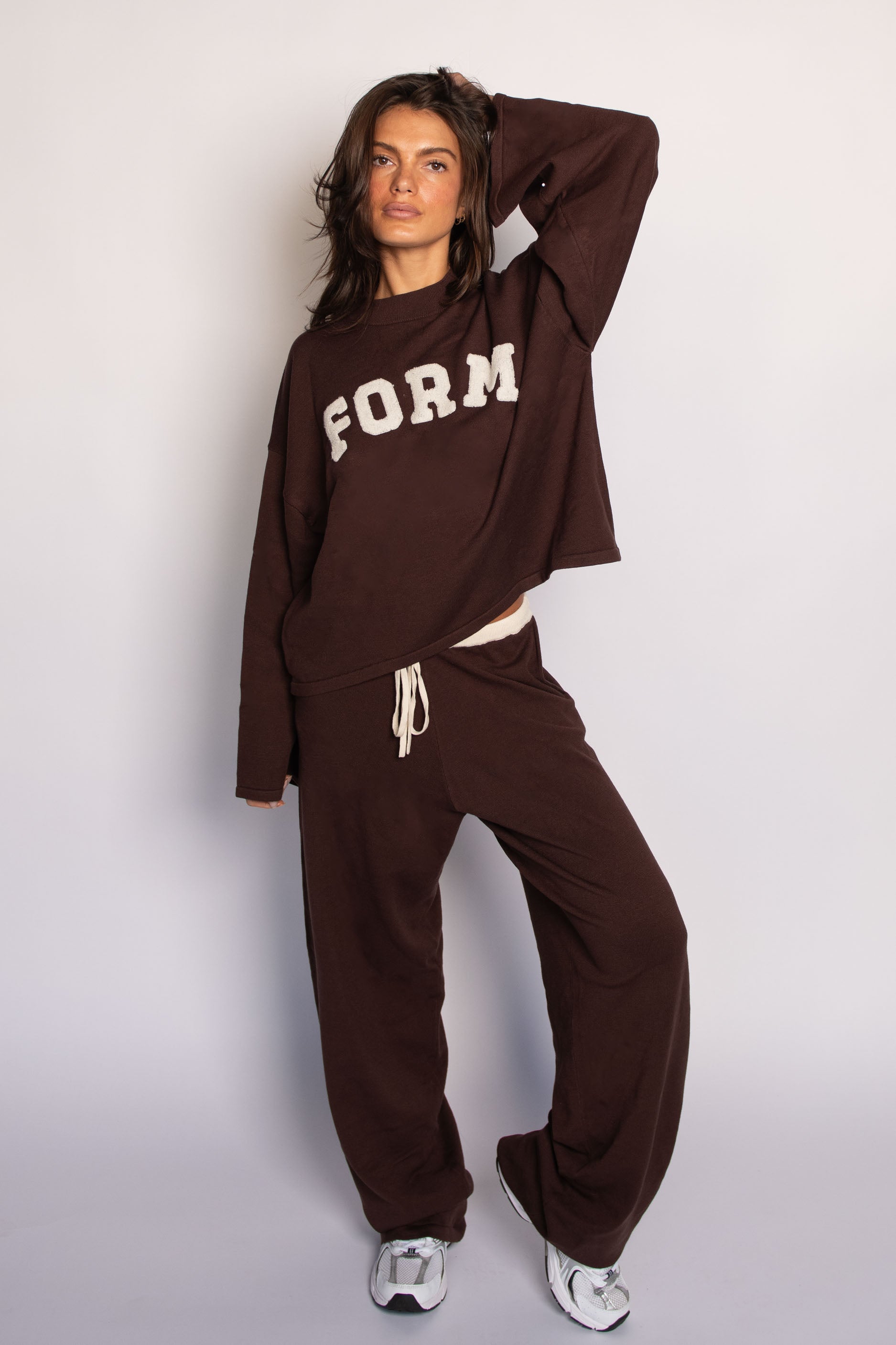 Knit Long Sleeve   Espresso/Cream
