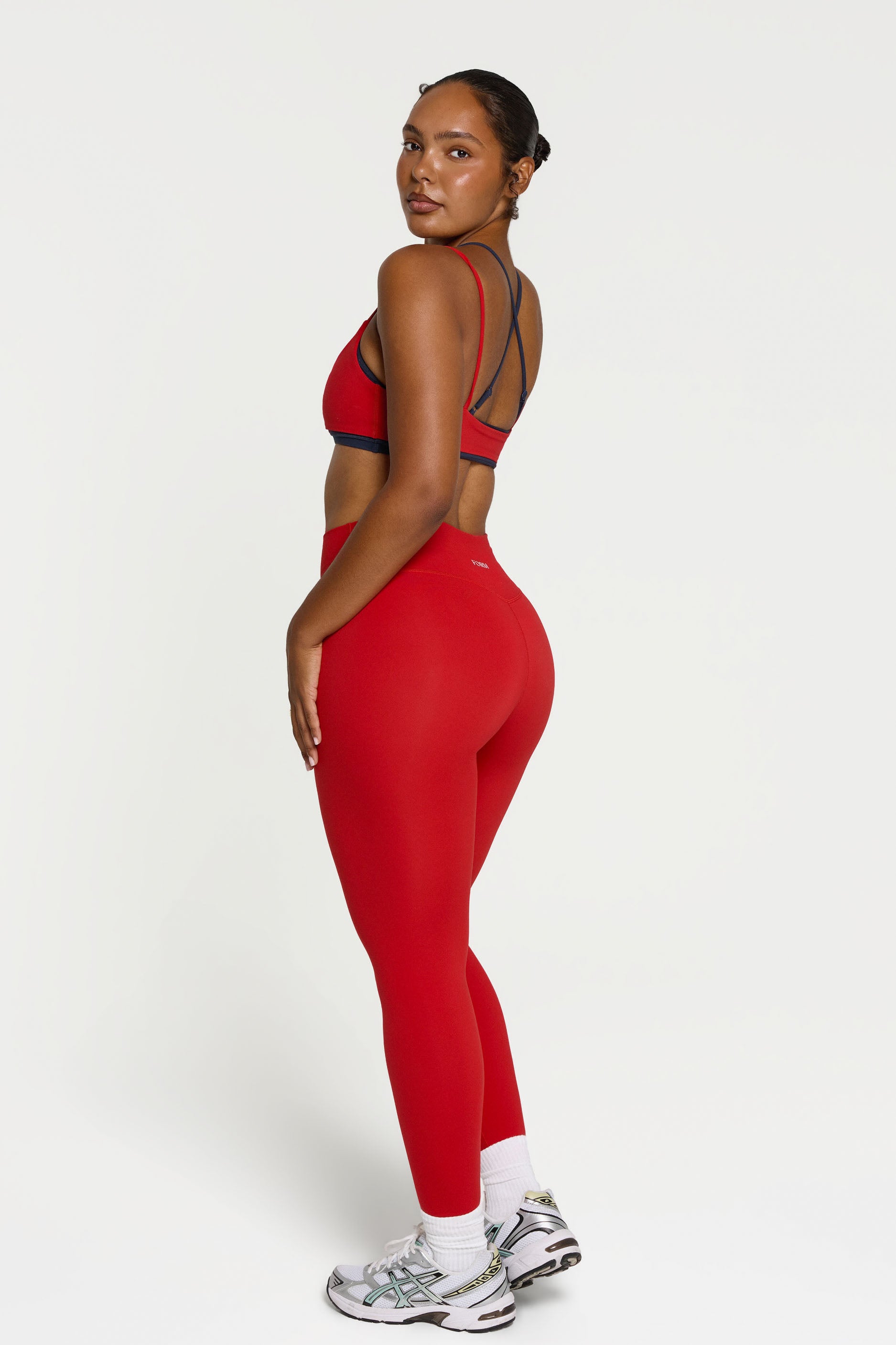 Criss Cross Layered Bra   Cherry/Navy
