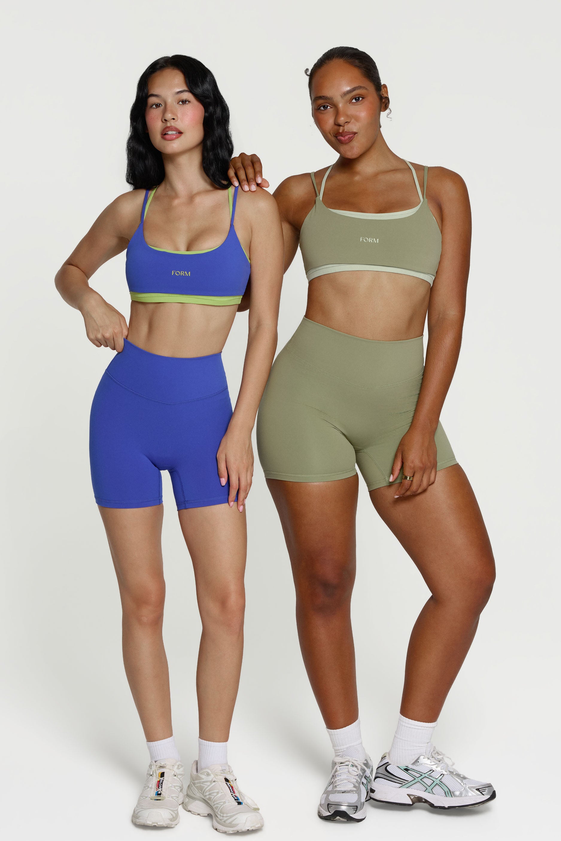 Criss Cross Layered Bra Cobalt/Lime