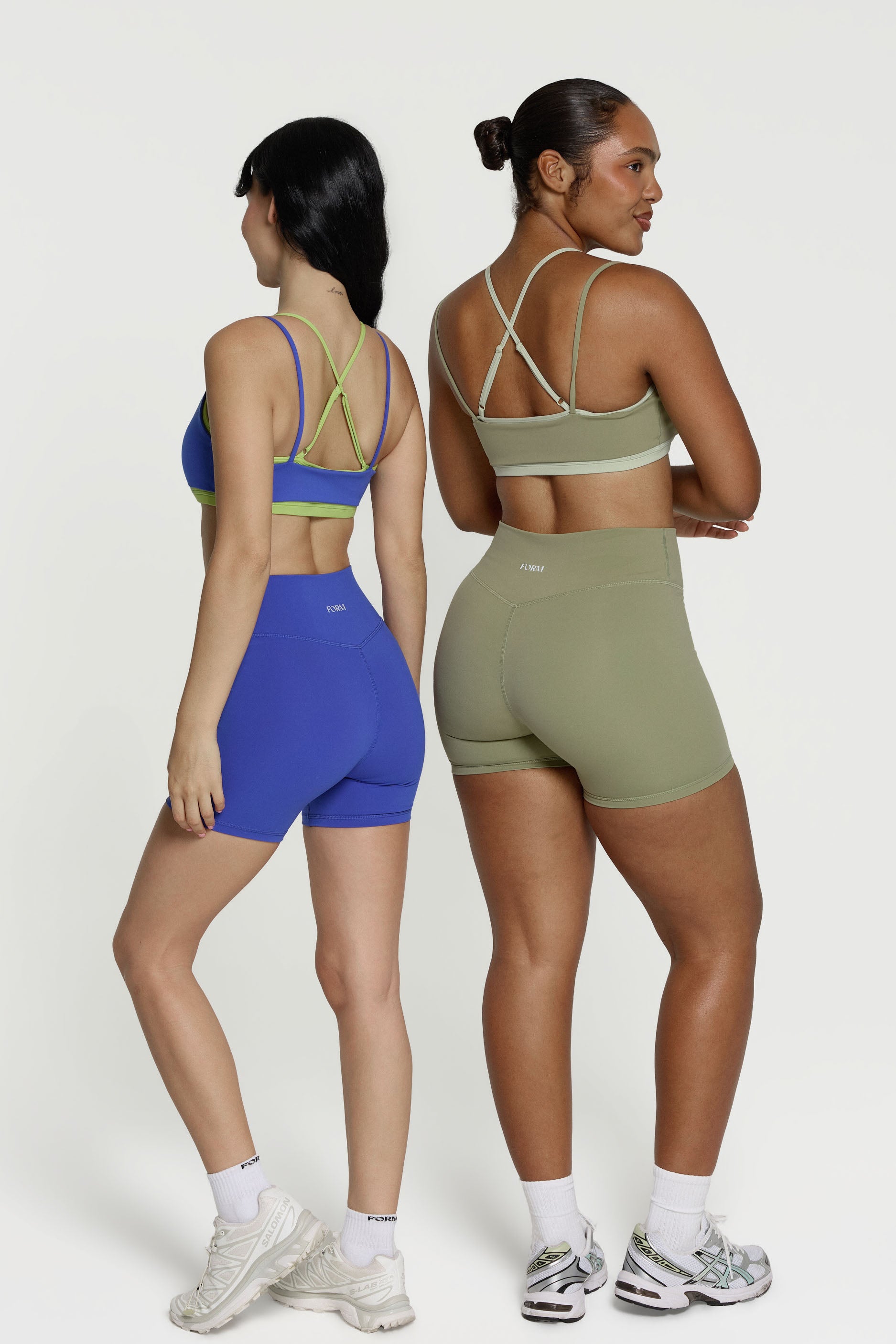 Criss Cross Layered Bra Cobalt/Lime