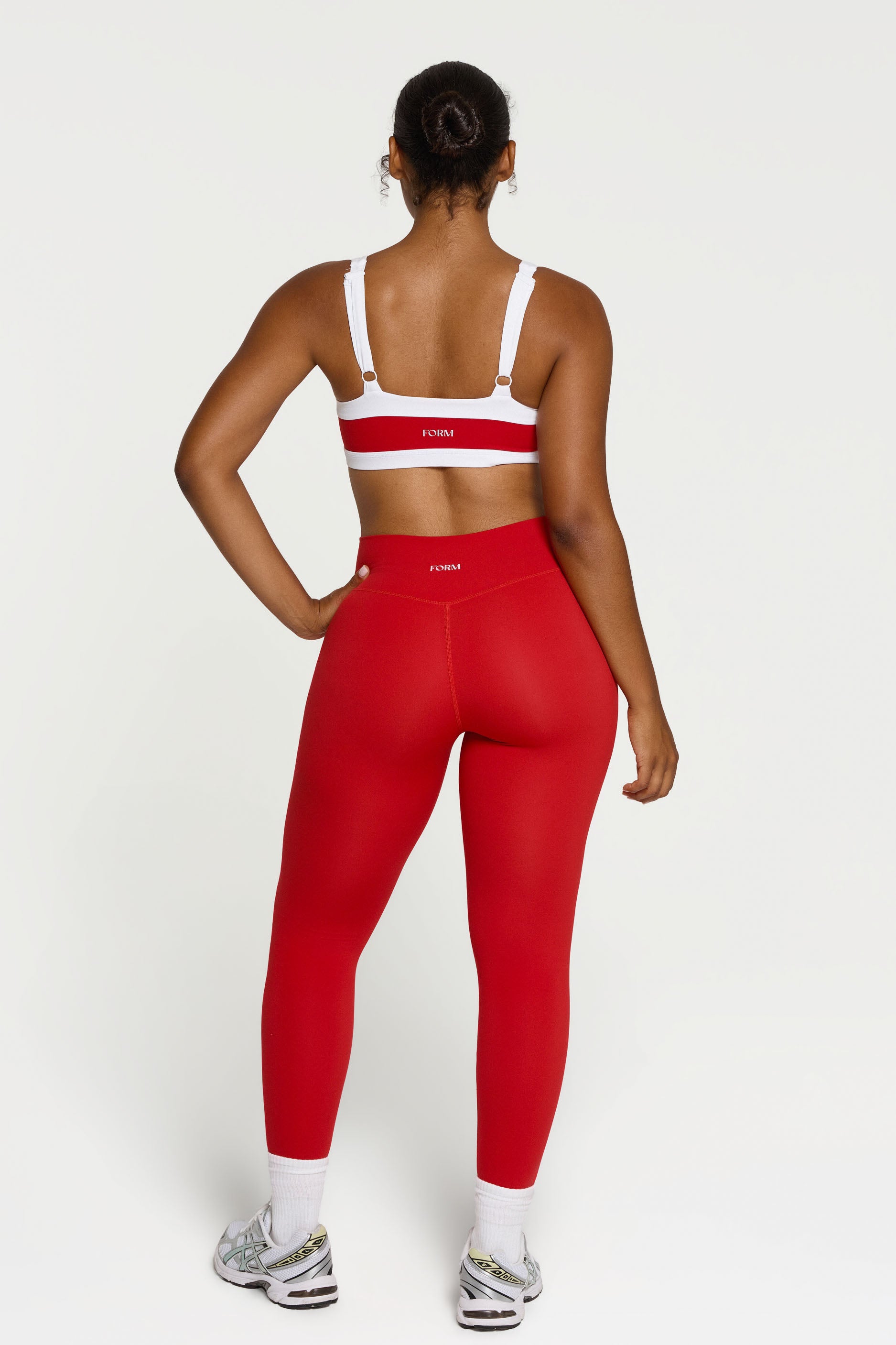 Straight Neck Bra    Cherry/White
