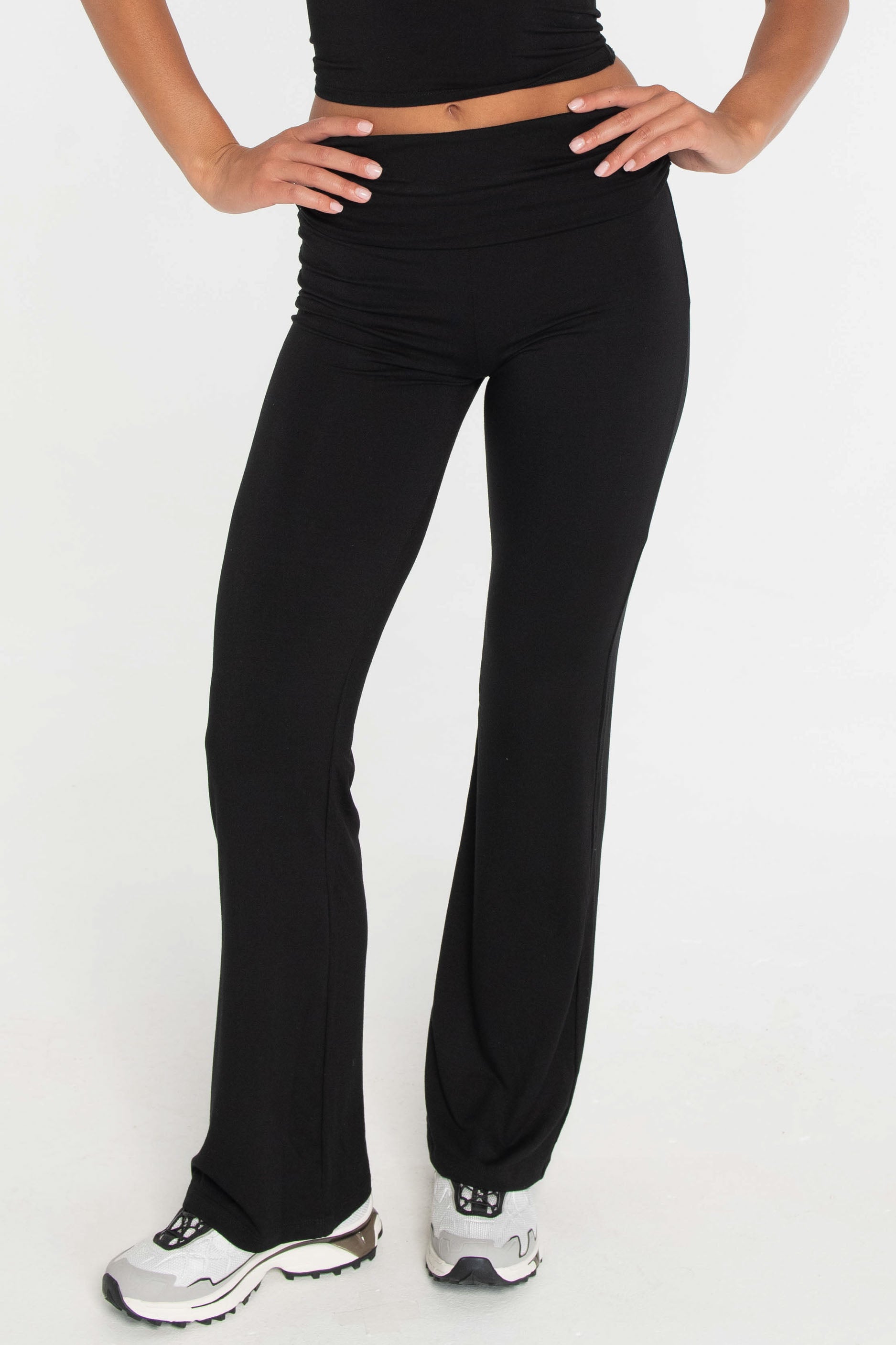 Fold Over Pants   Black
