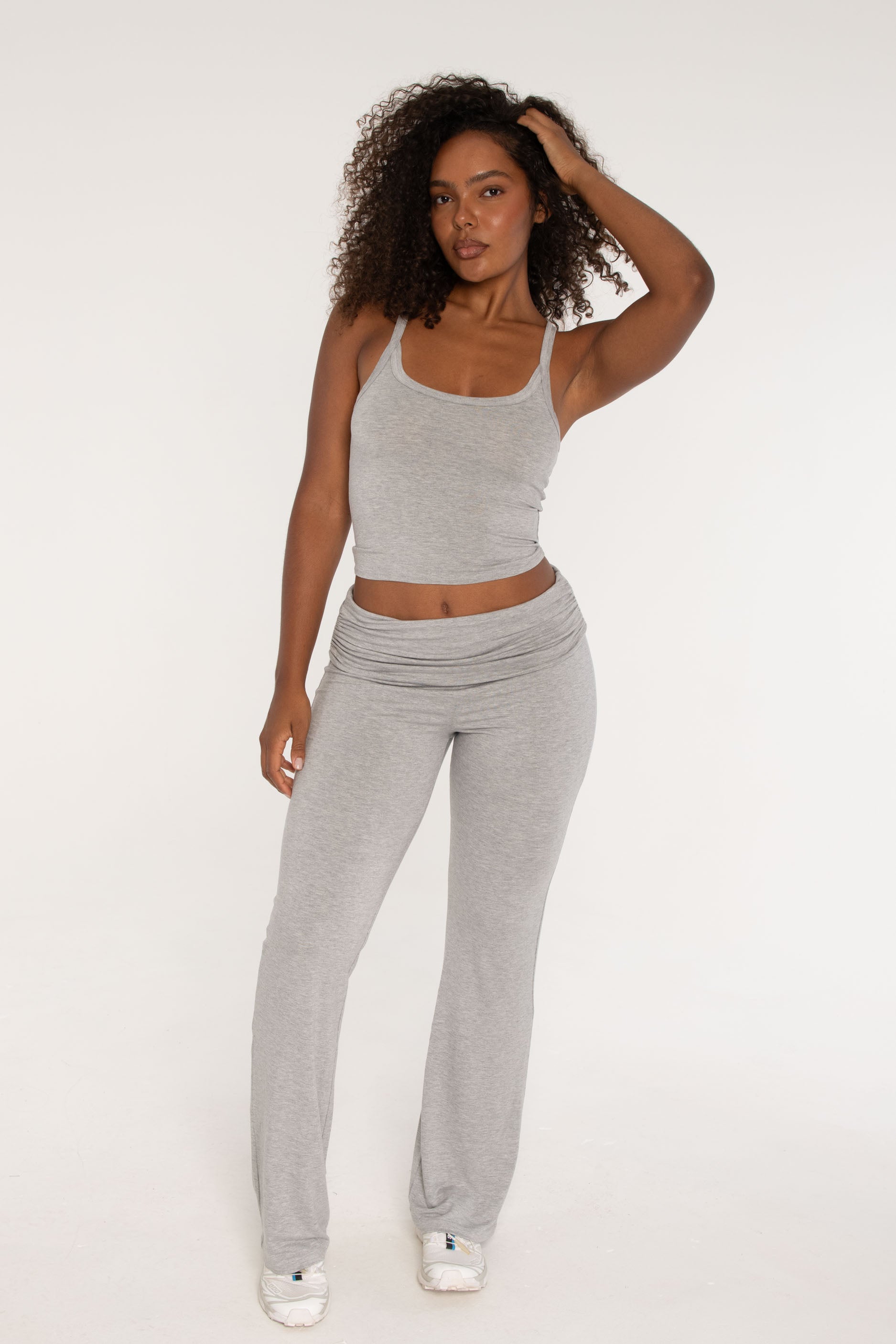Fold Over Pants   Heather Grey
