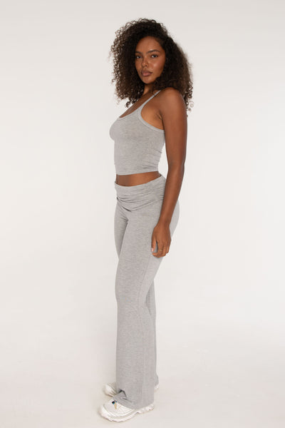 STRETCH IS COMFORT Women's Tube Top - Mid/Long Length, Heather Gray, X-Large, 95% Cotton 5% Spandex
