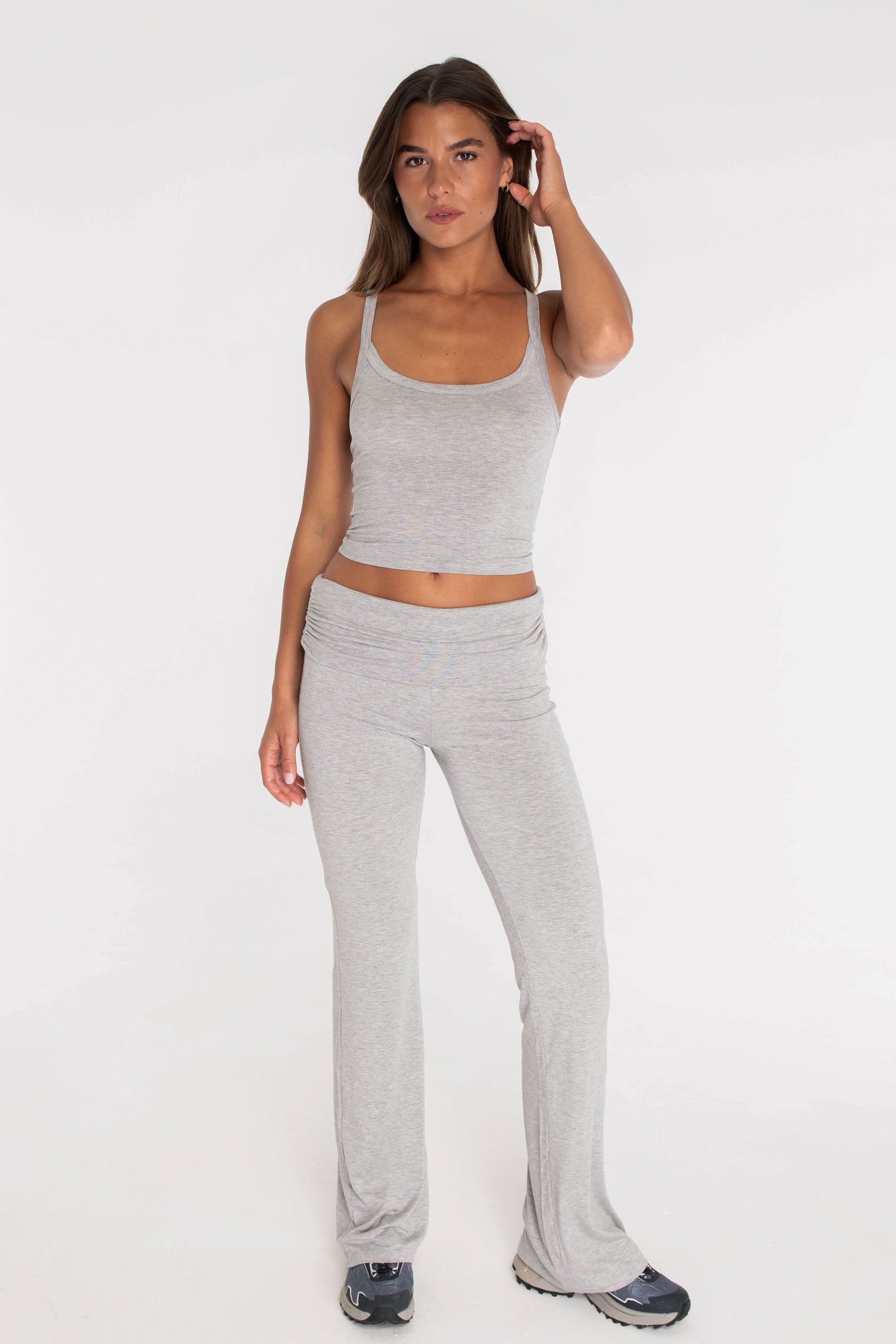 Fold Over Pants   Heather Grey
