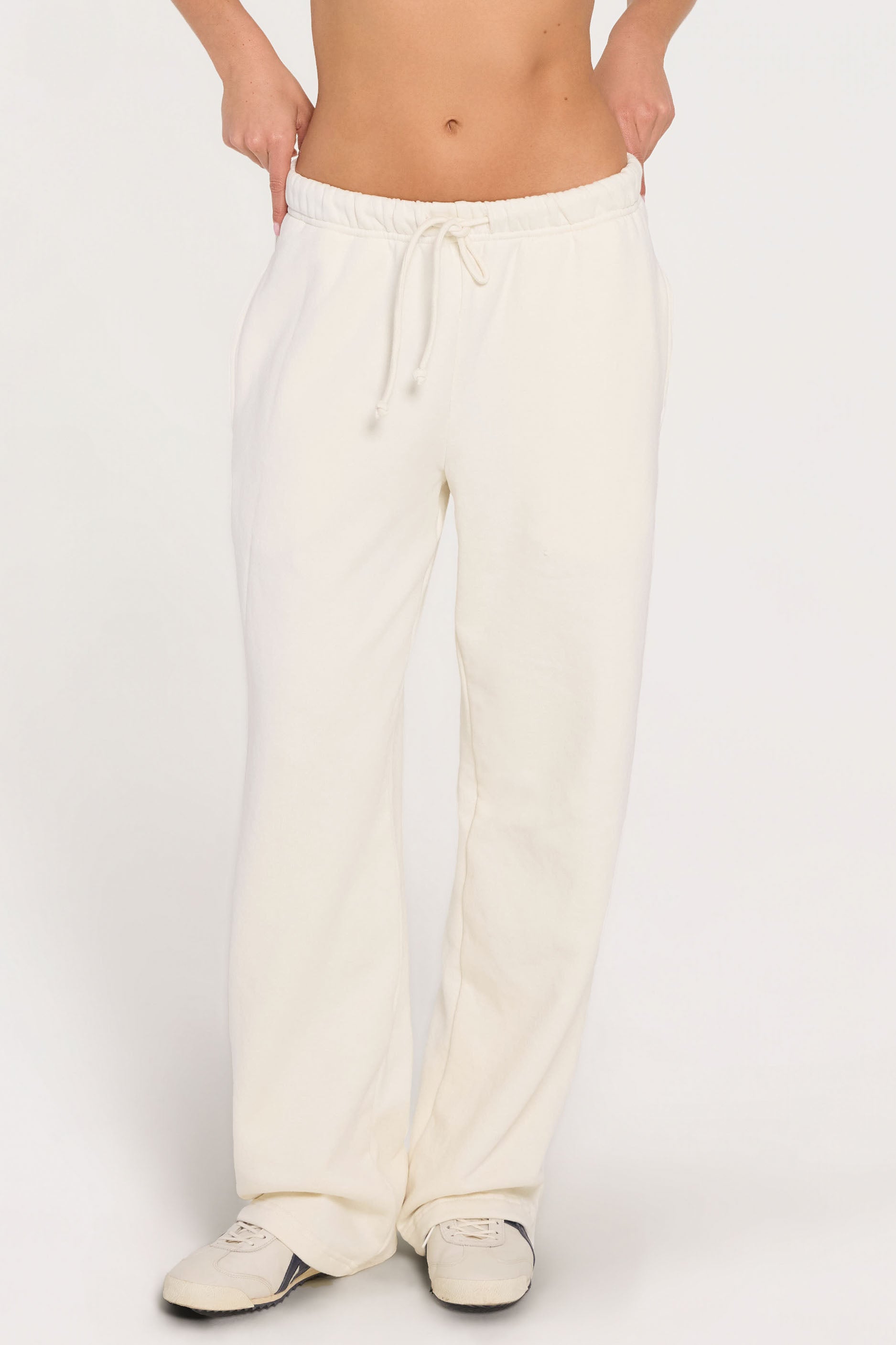 Straight Leg Sweatpants   Cream
