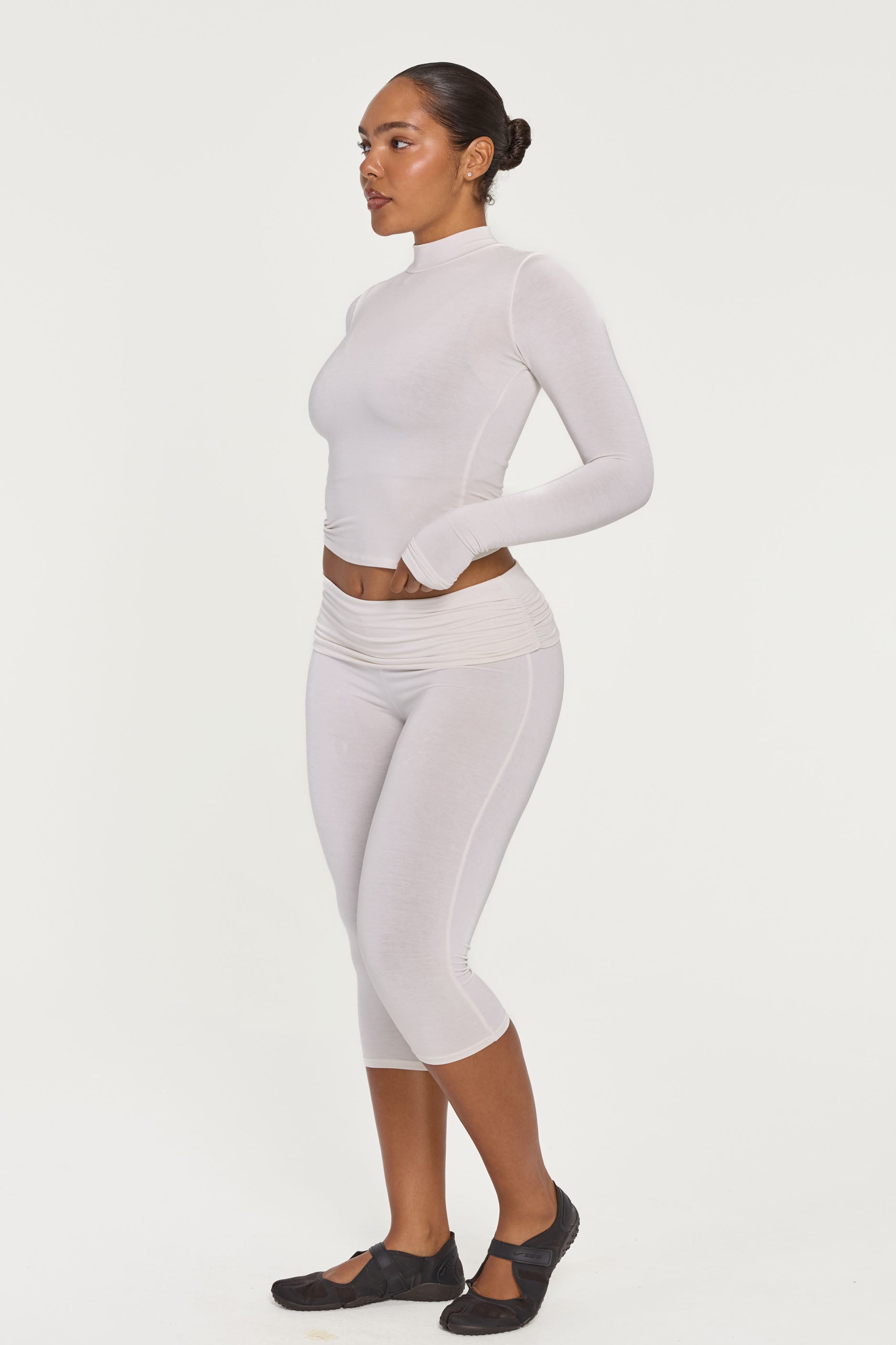 Mock Neck Long Sleeve   Cream
