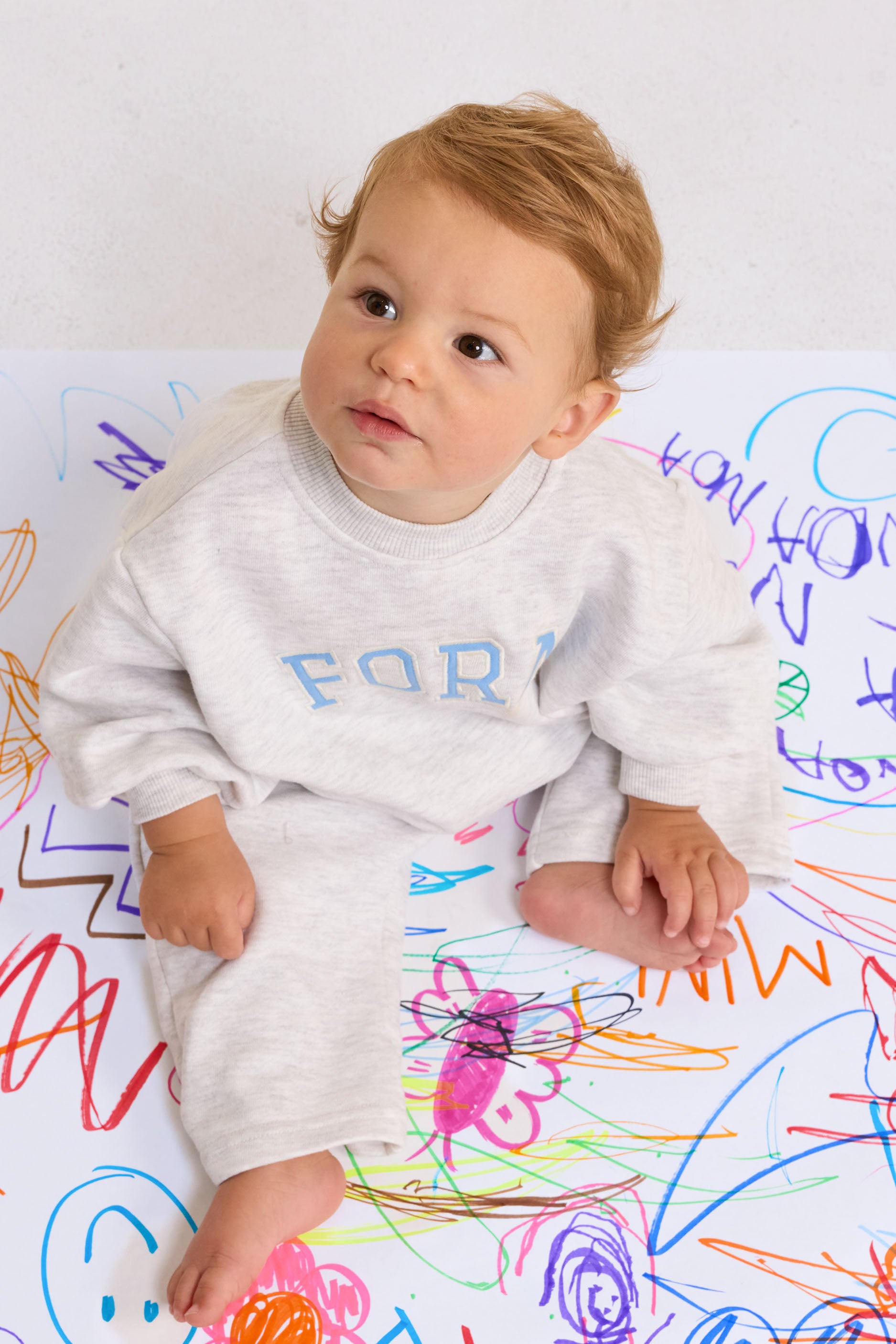 uniFORM Baby Crewneck   Heather Grey/Baby Blue

