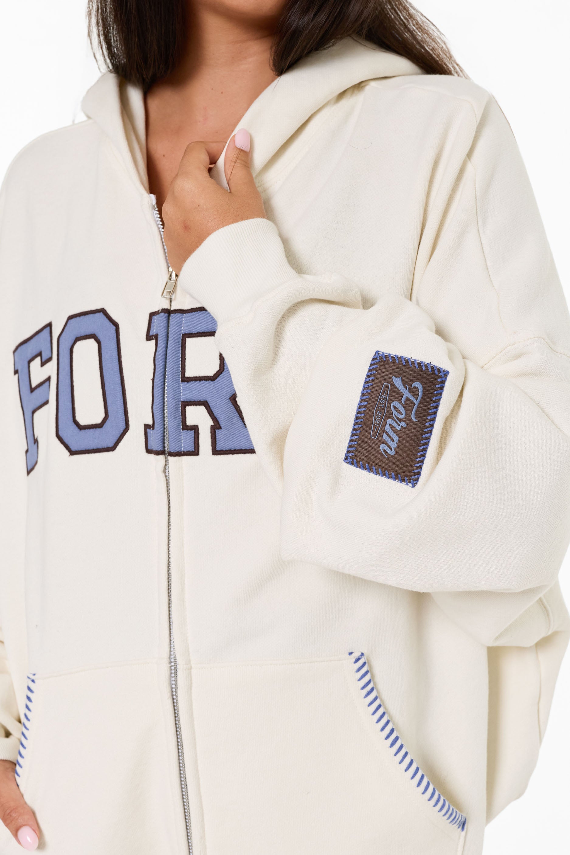 uniFORM Zip Up   Cream/Blue
