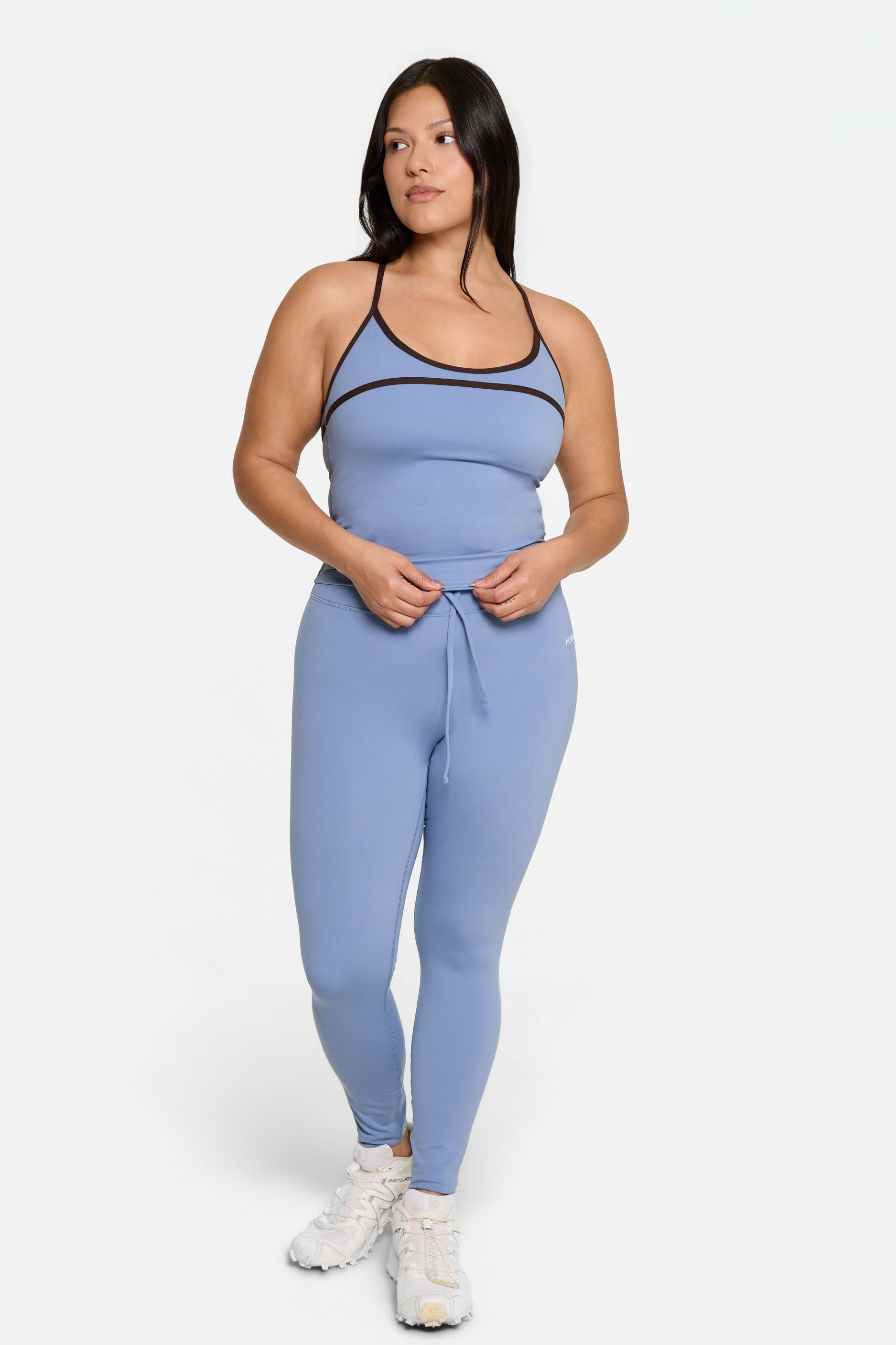 Scoop Contrast Cami   Glacier/Espresso

