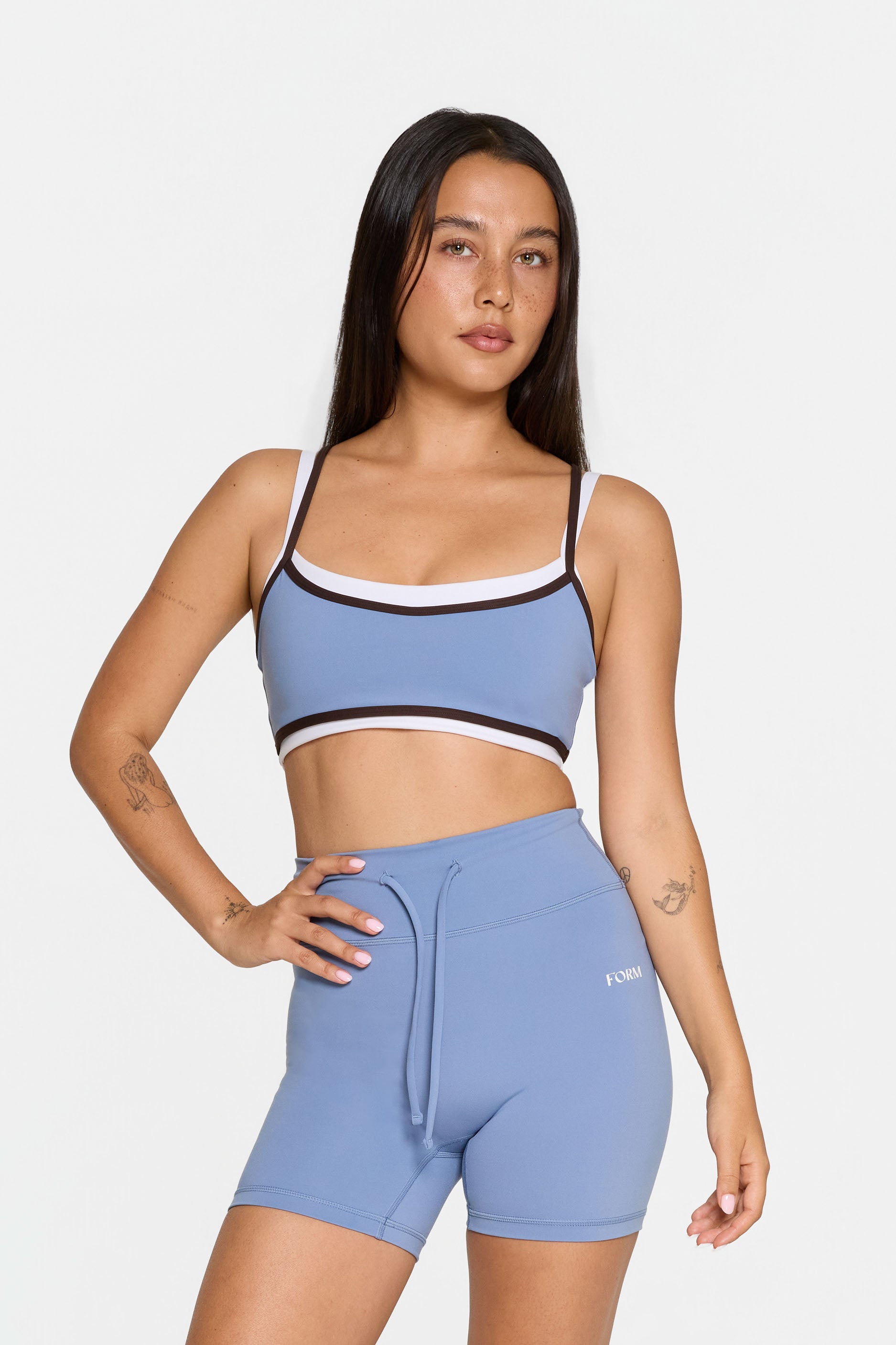 Binding Layered Bra   Glacier/Espresso
