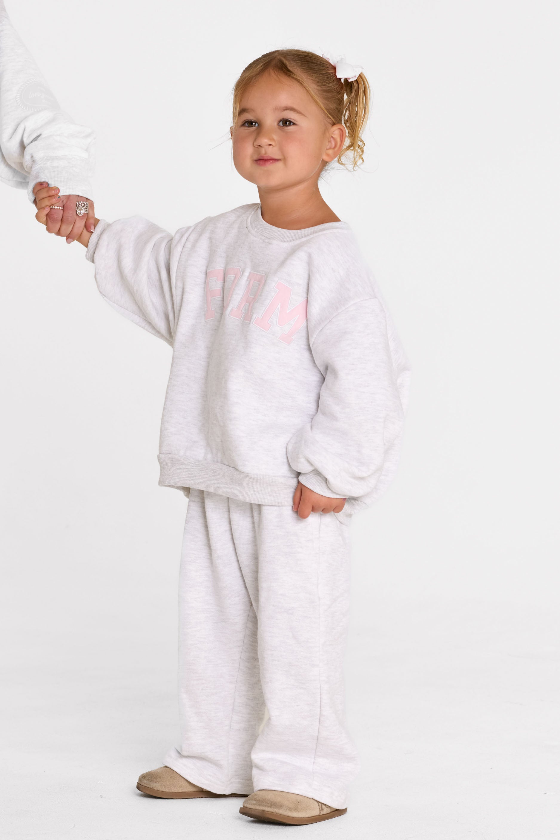 uniFORM Baby Crewneck   Heather Grey/Baby Pink
