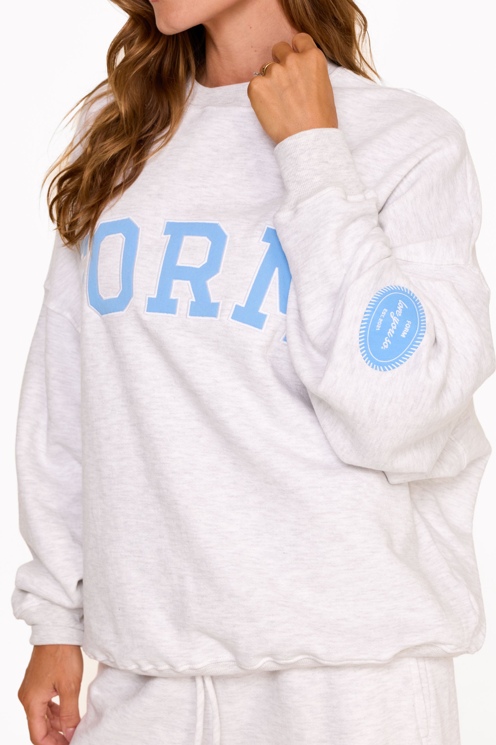 uniFORM Crewneck   Heather Grey/Baby Blue
