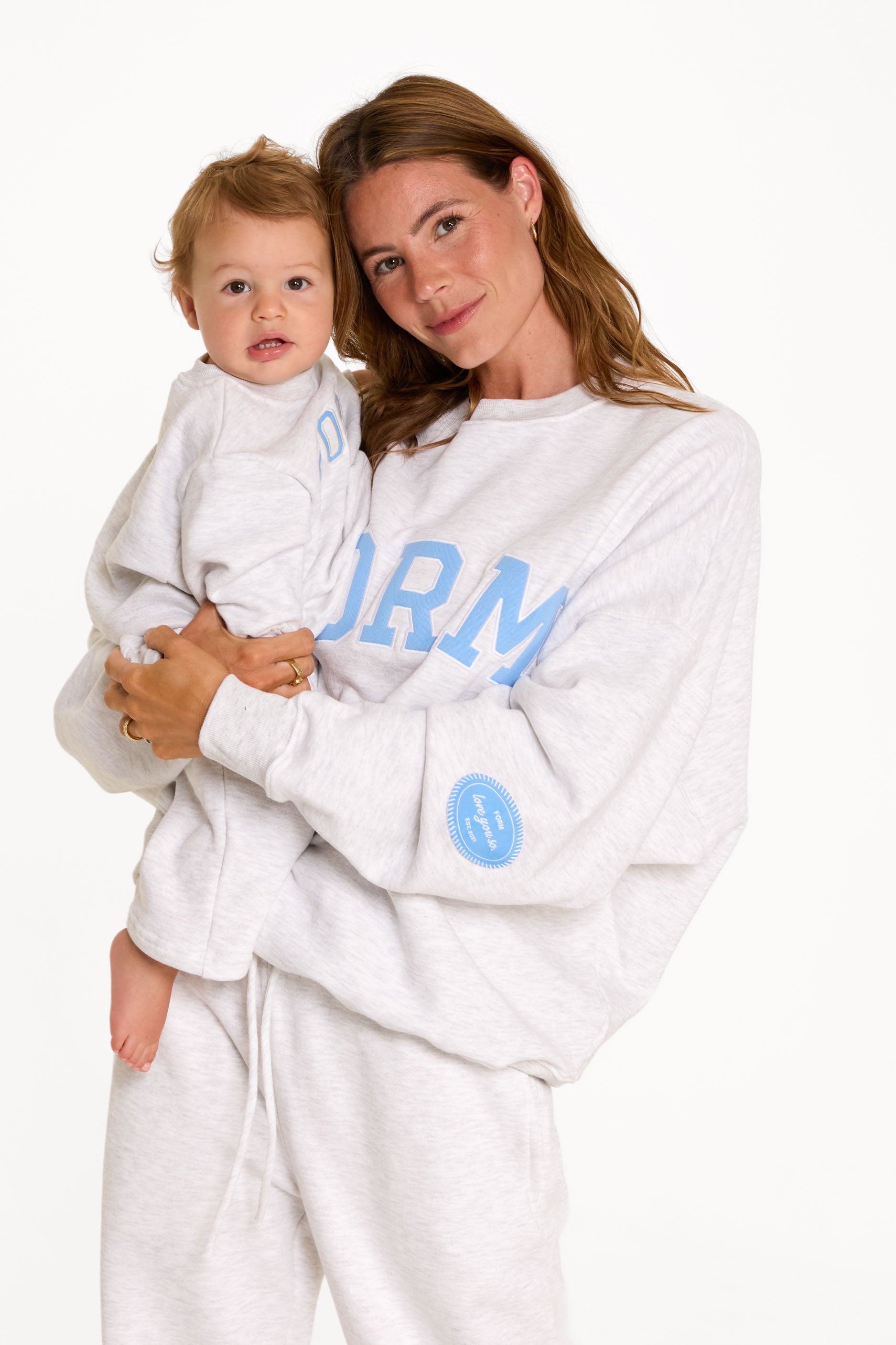 uniFORM Crewneck   Heather Grey/Baby Blue
