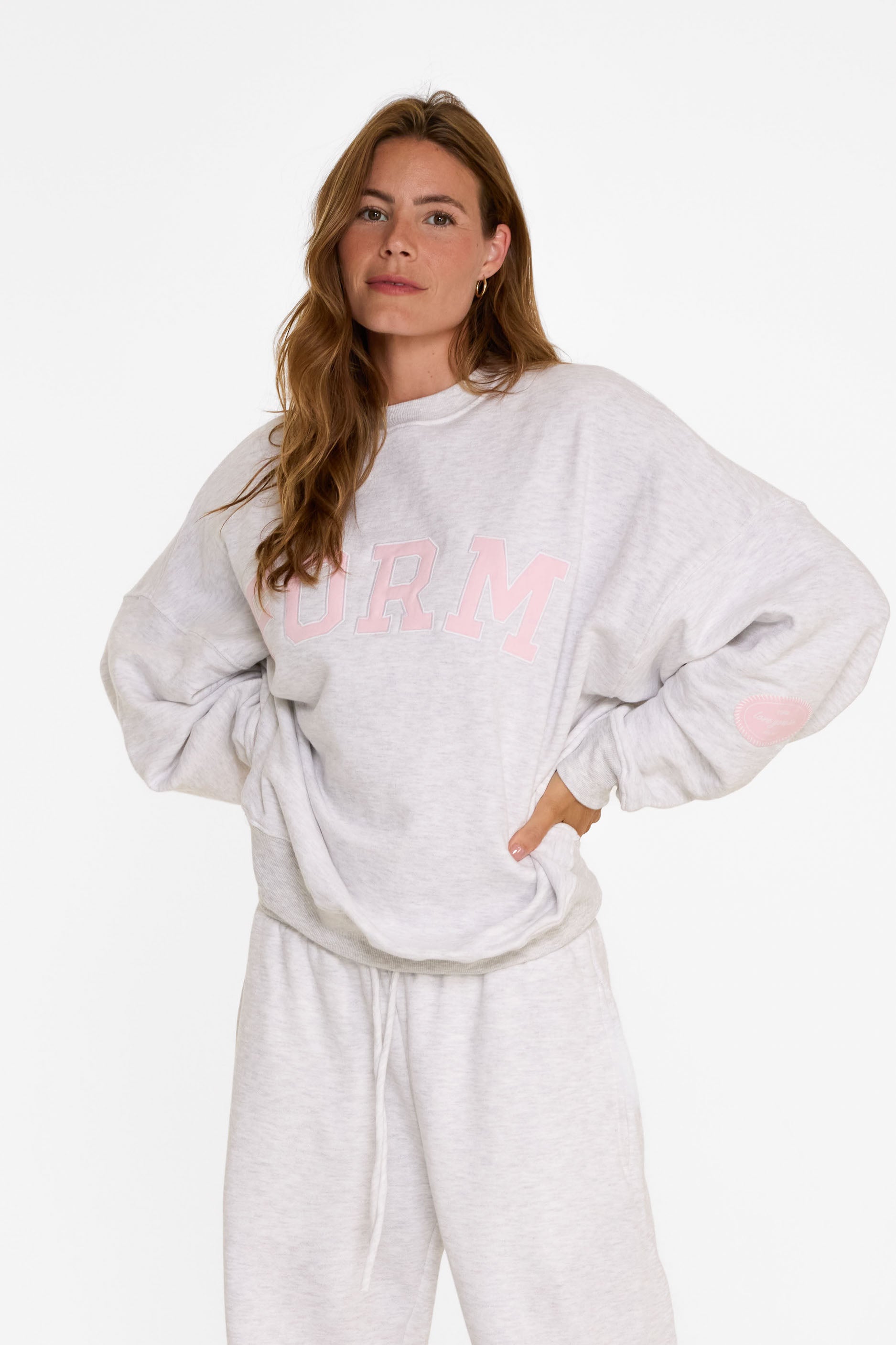 uniFORM Crewneck   Heather Grey/Baby Pink
