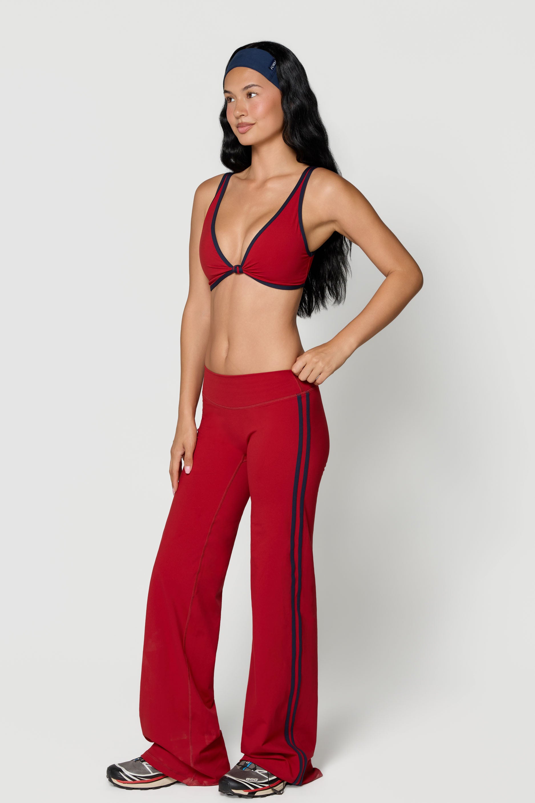 Track Legging   Ruby/Navy
