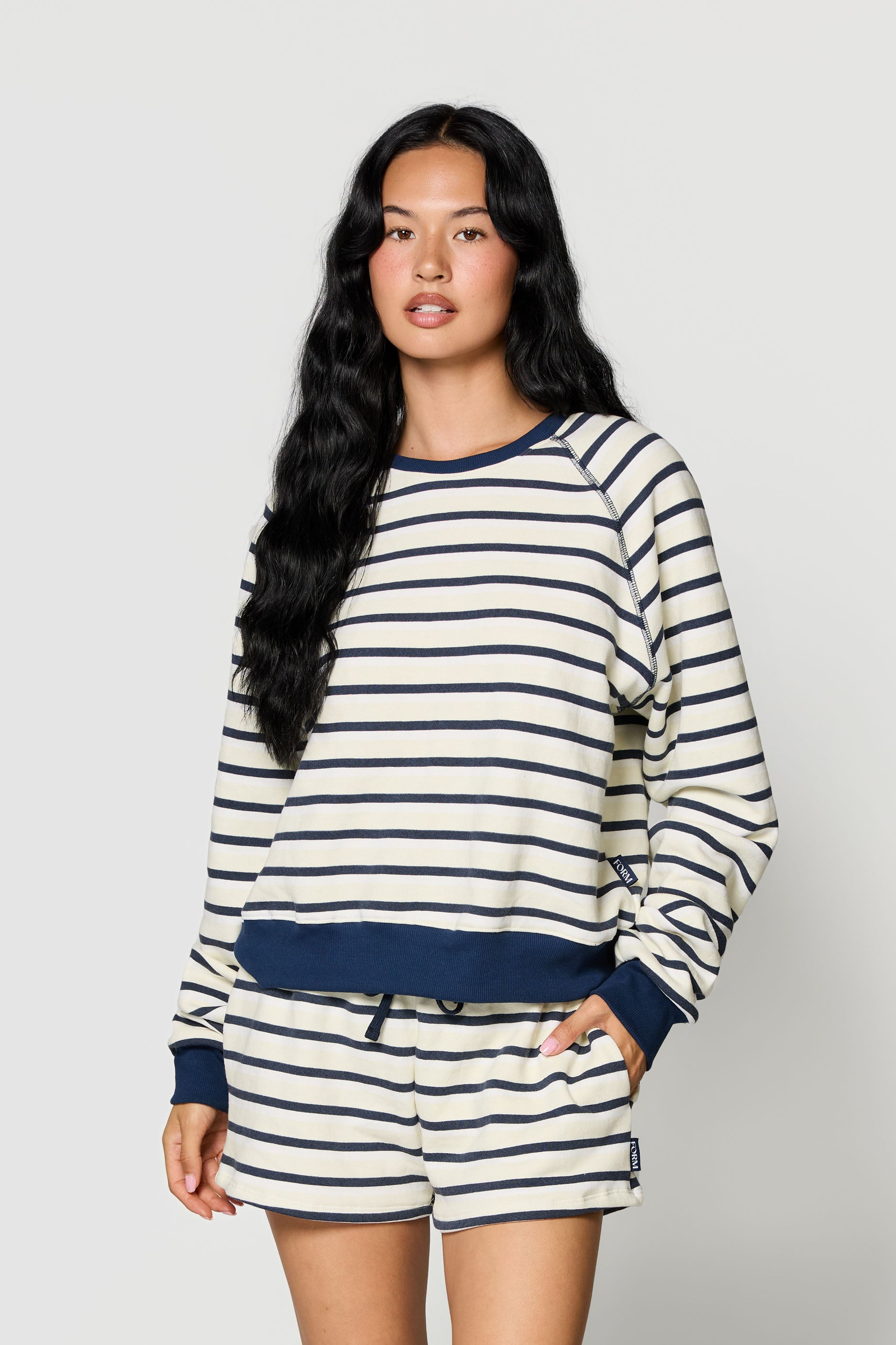 Raglan Crewneck   Butter Stripe

