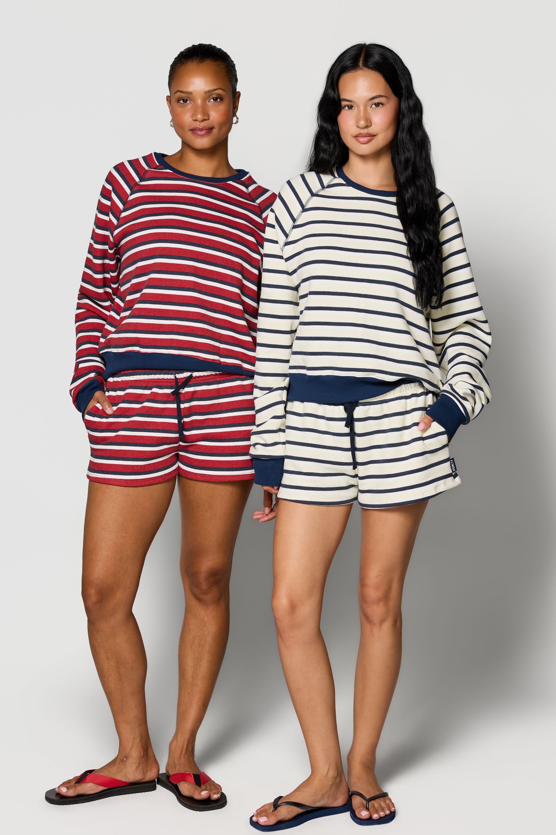 Drawstring Mini Shorts   Butter Stripe
