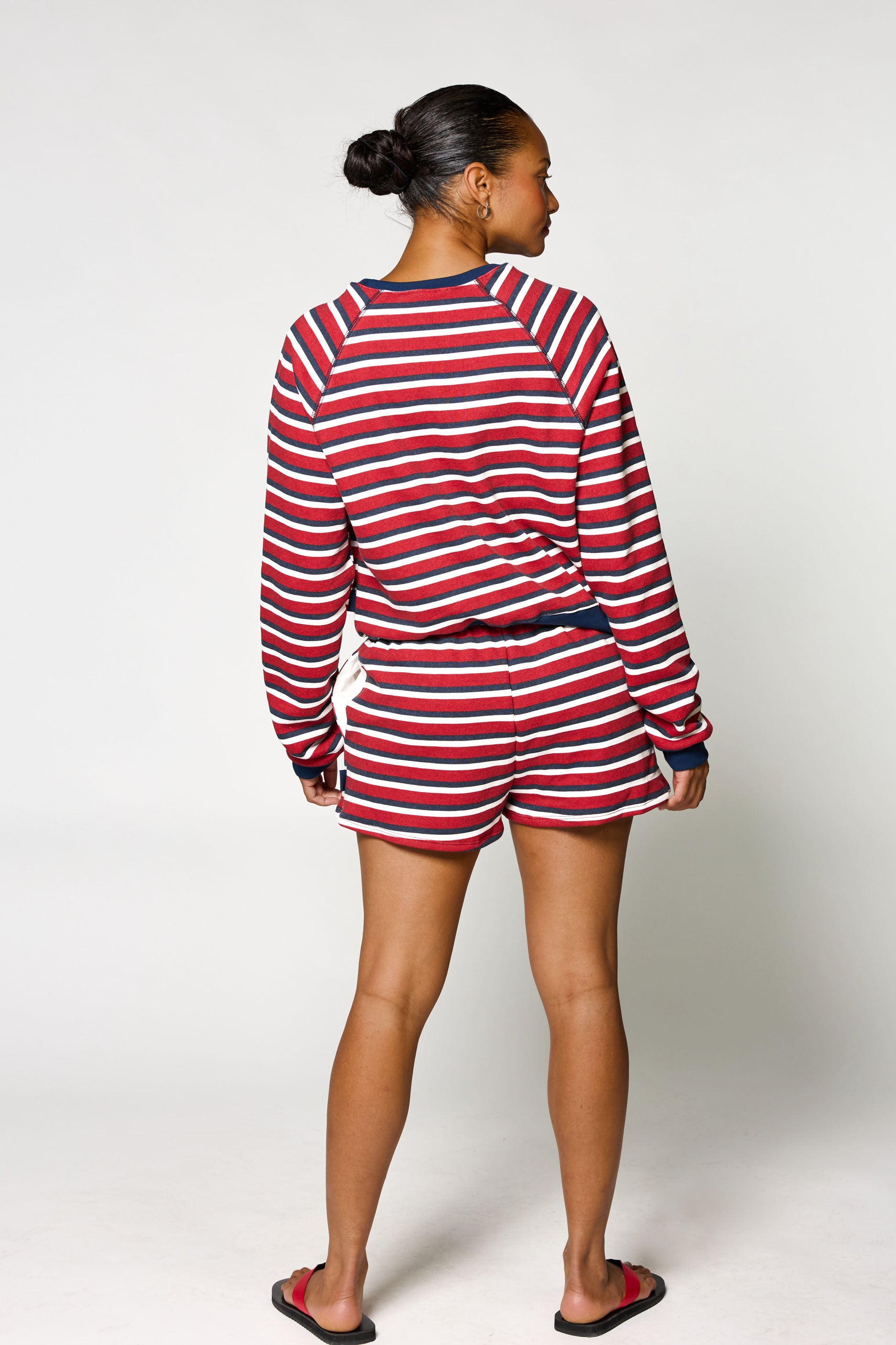 Raglan Crewneck   Ruby Stripe
