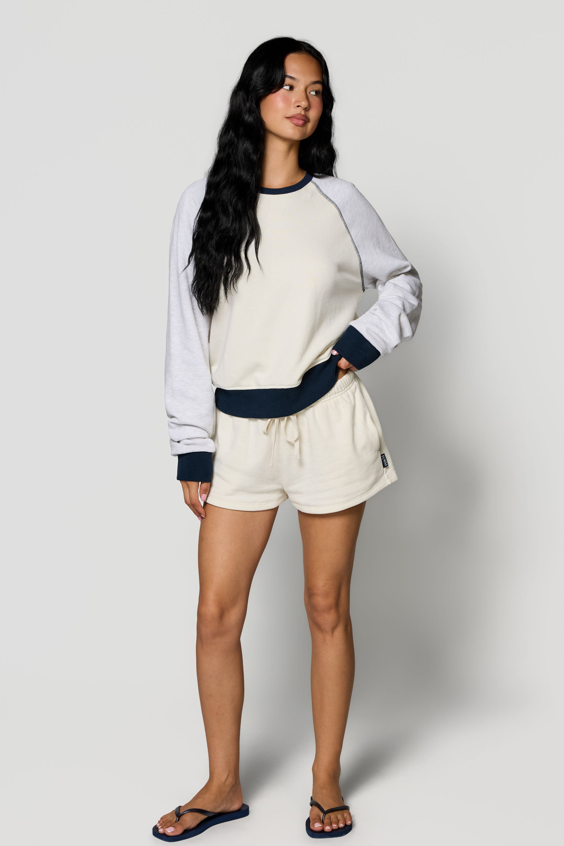 Drawstring Mini Shorts   Cream
