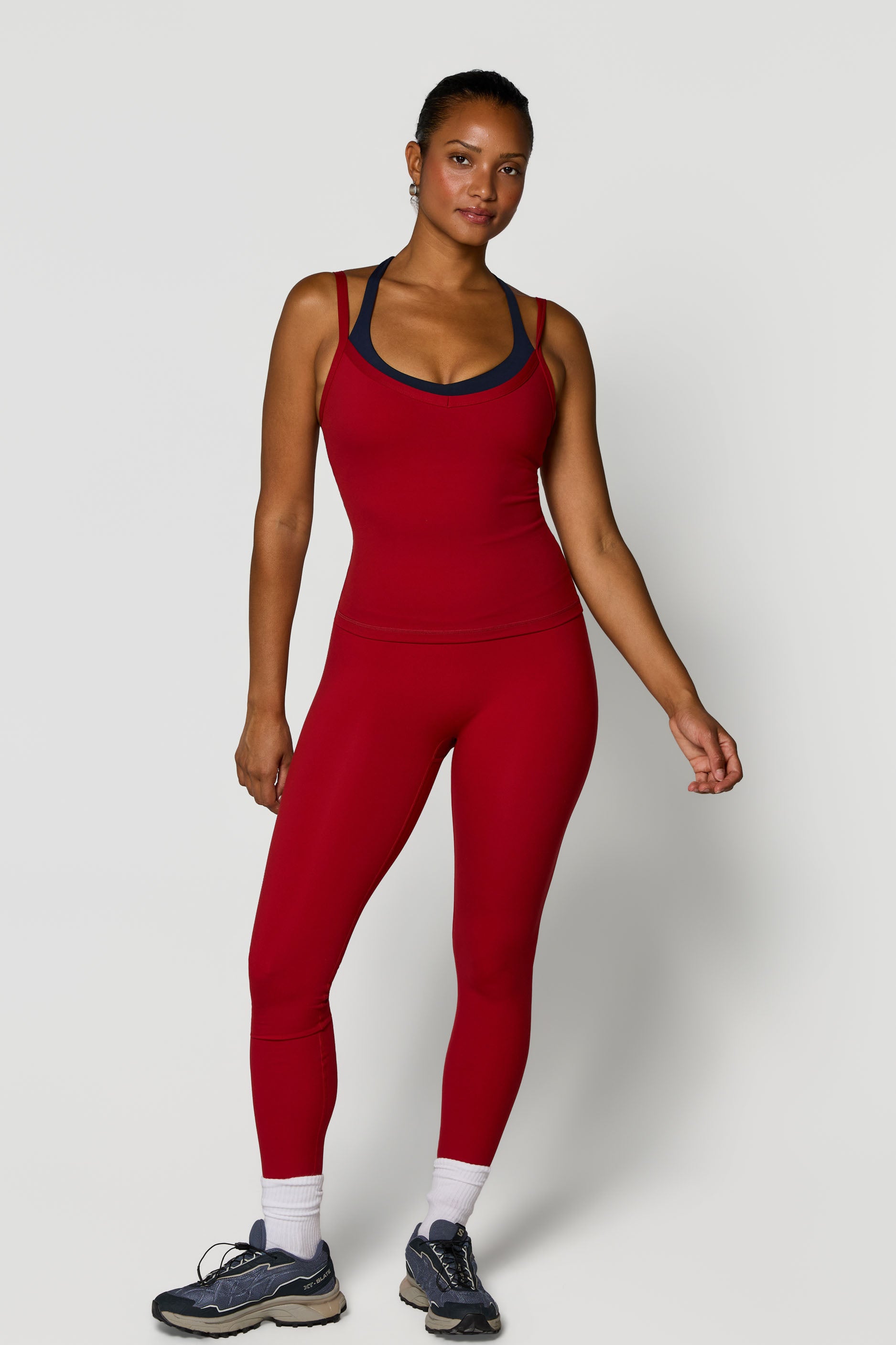 V Layered Tank   Ruby/Navy
