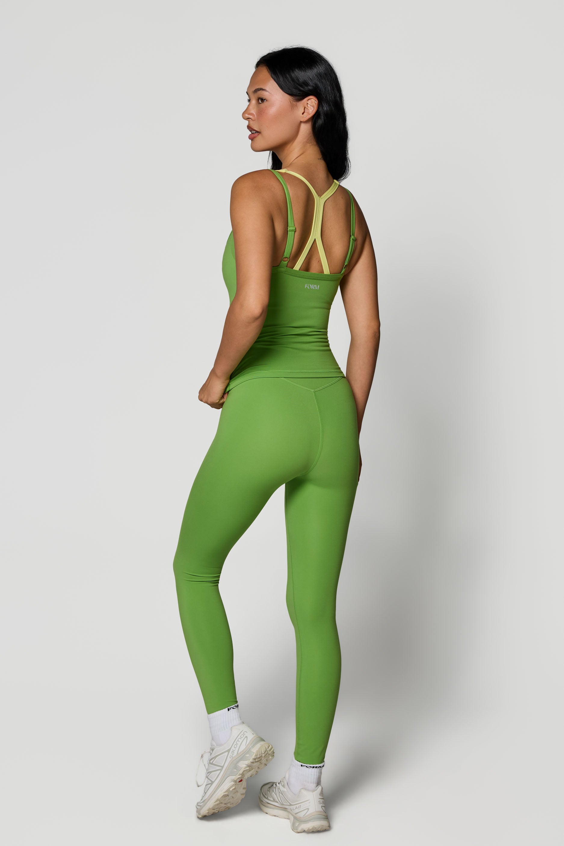 V Layered Tank   Moss/Lemon
