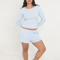 Pointelle Long Sleeve -  Baby Blue