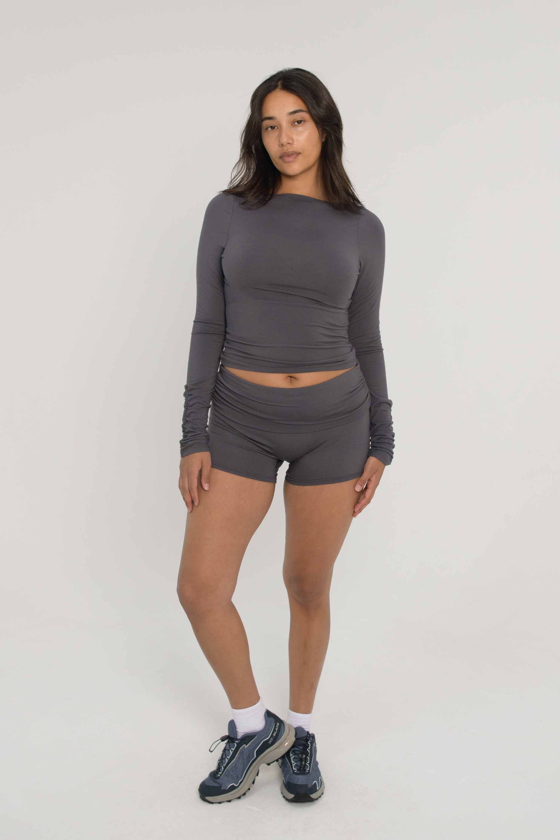 Boat Neck Long Sleeve   Thunderstorm
