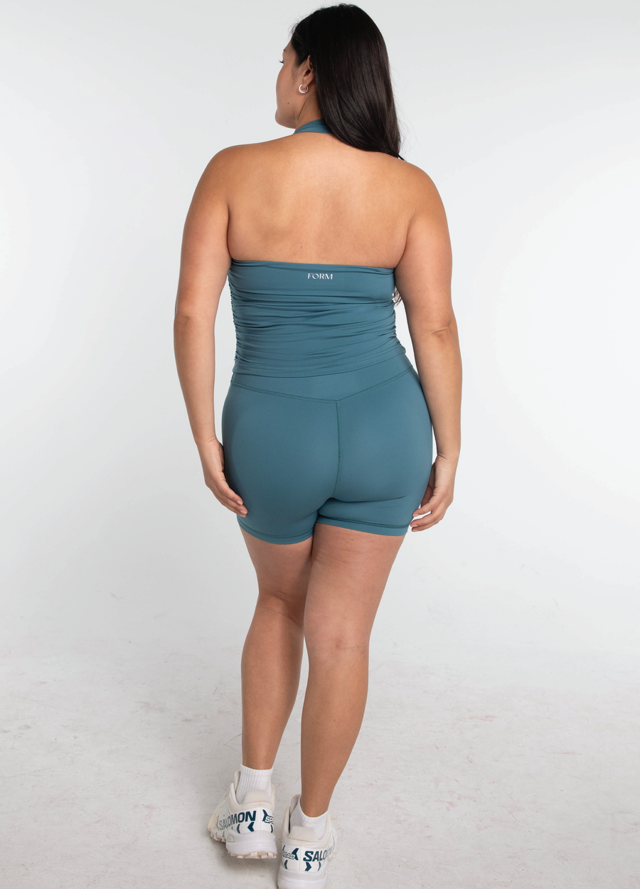 Halter Scrunch Tank - Lagoon