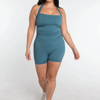 Halter Scrunch Tank - Lagoon