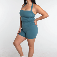 Halter Scrunch Tank - Lagoon