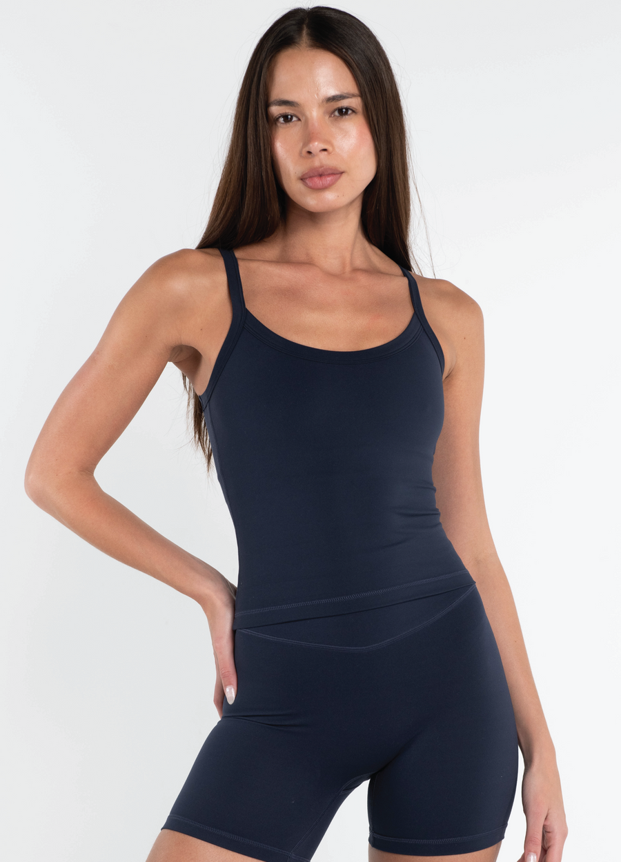 Slim Racer Tank - Navy