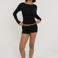 Boat Neck Long Sleeve - Black