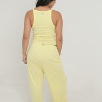 Pointelle Scoop Tank - Butter Yellow