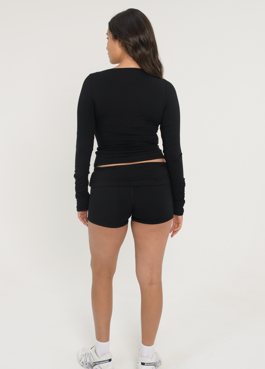 Boat Neck Long Sleeve - Black