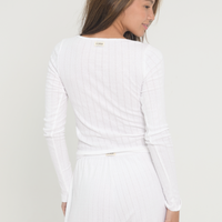 Pointelle Long Sleeve - White