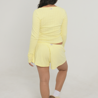 Pointelle Long Sleeve - Butter Yellow