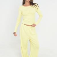 Pointelle Long Sleeve - Butter Yellow