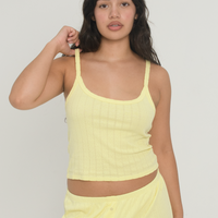 Pointelle Scoop Tank - Butter Yellow