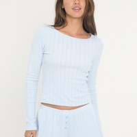 Pointelle Long Sleeve -  Baby Blue