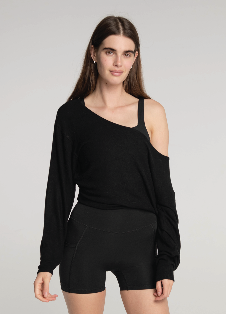 Off Shoulder Sweater - Black