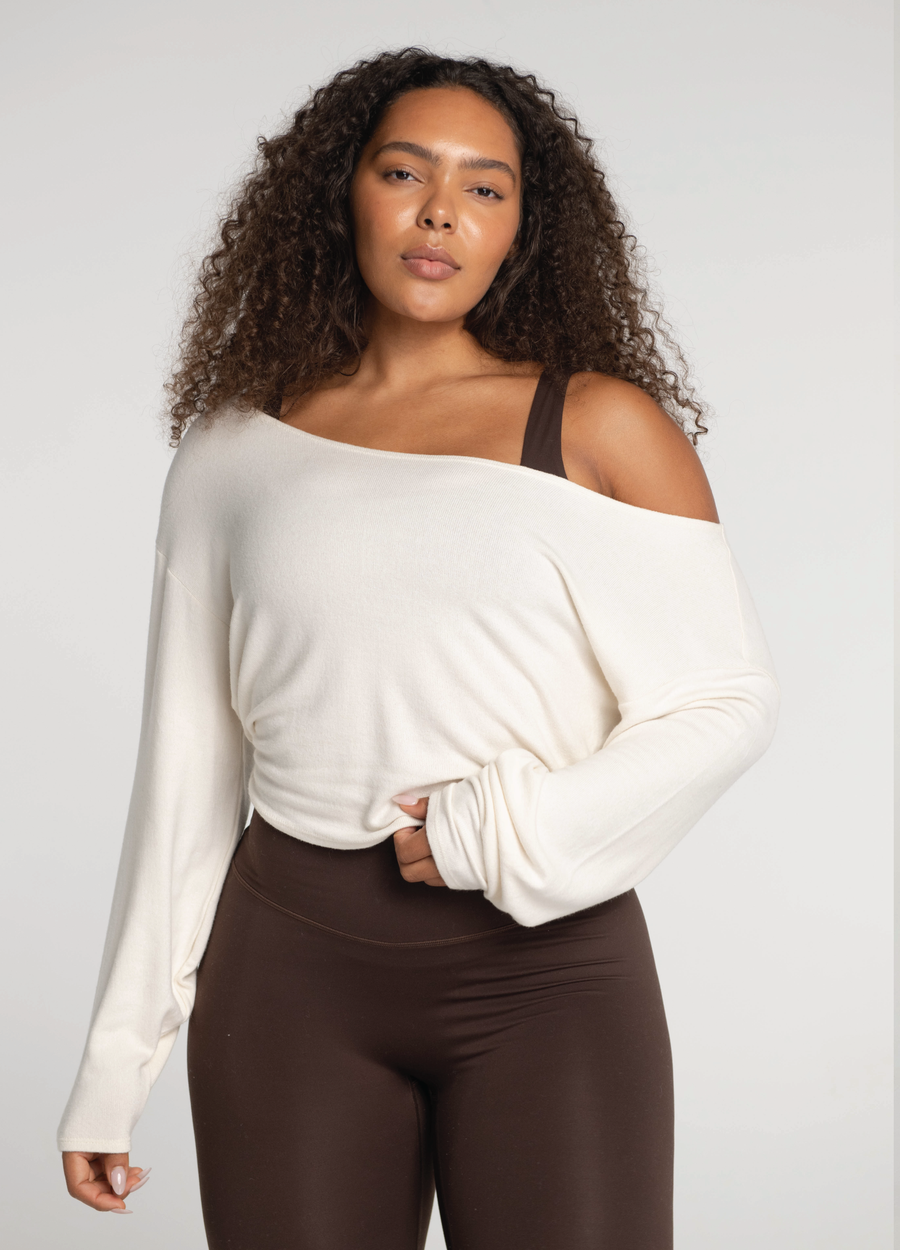 Plus size white off the shoulder sweater best sale