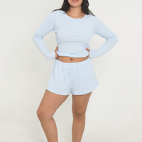 Pointelle Shorts - Baby Blue