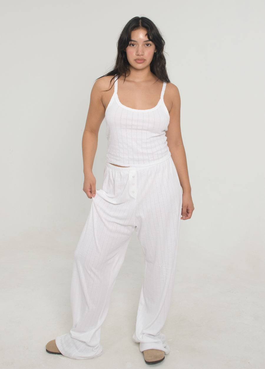 Pointelle Pants - White