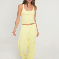 Pointelle Scoop Tank - Butter Yellow