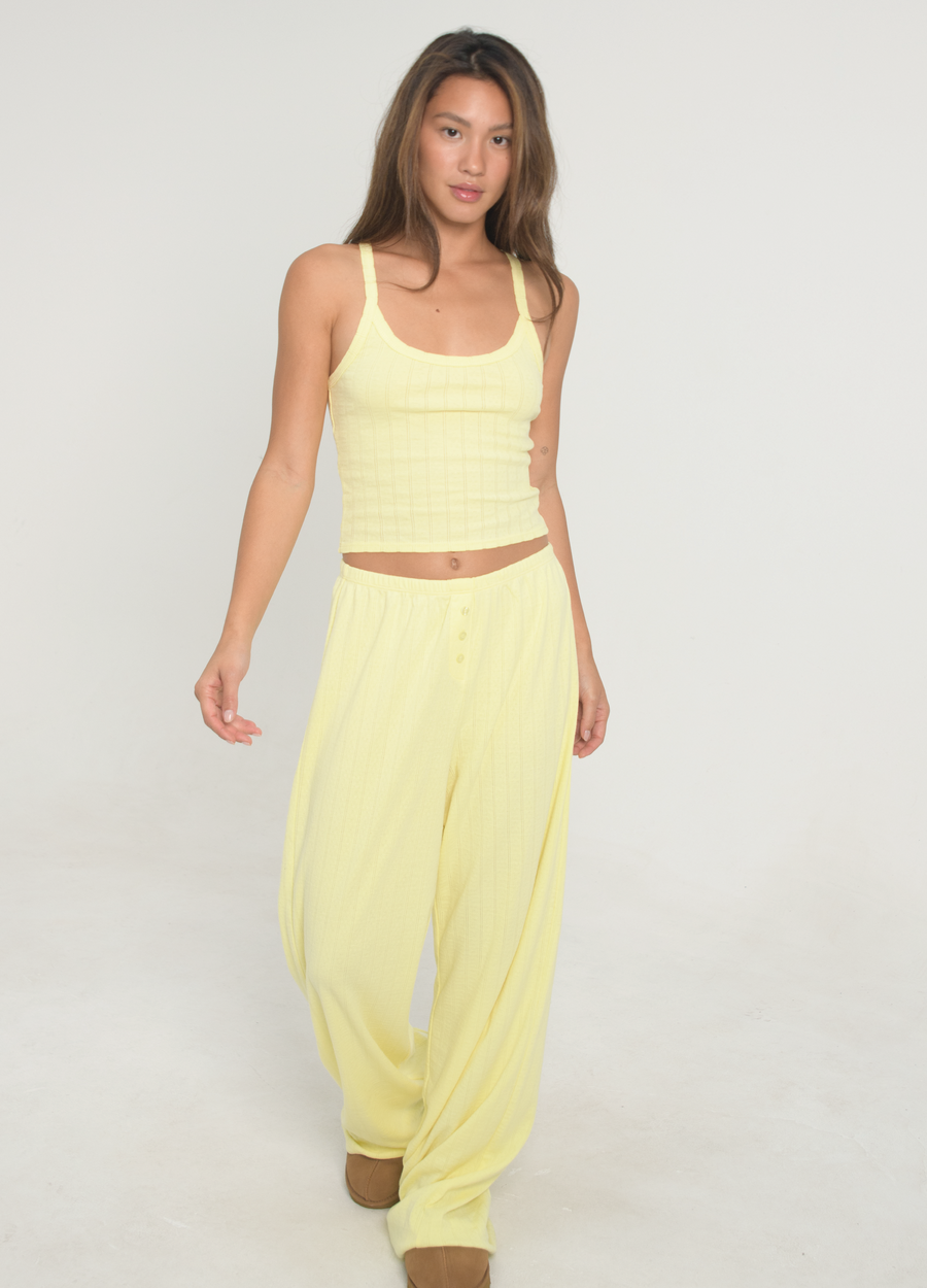 Pointelle Scoop Tank - Butter Yellow