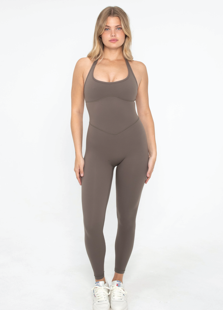 Halter Onesie - Walnut